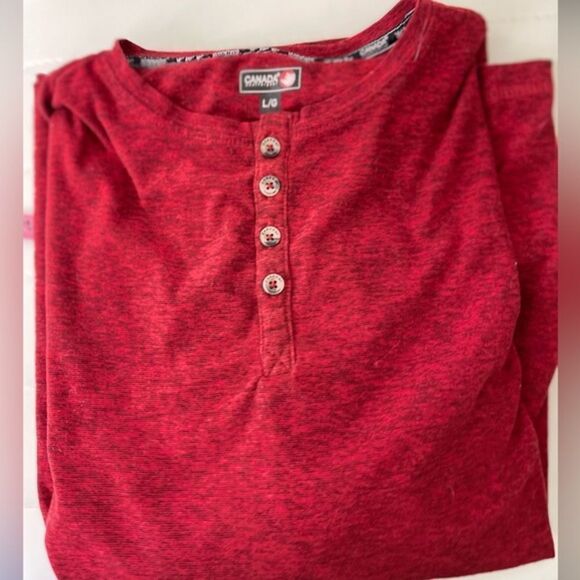 Canada Weather Gear long sleeve comfy shirt Henley style w/ buttons EUC - Picture 5 of 7